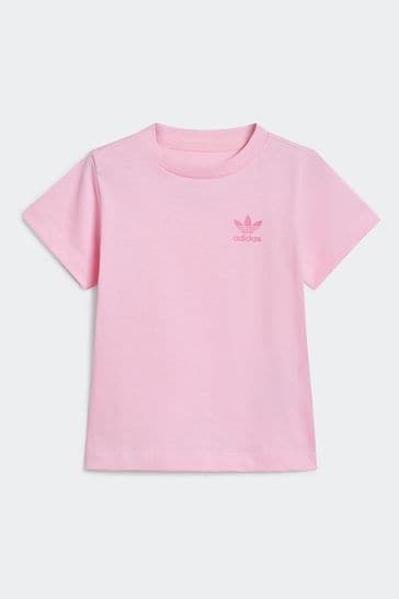 adidas Originals Pink Shorts And T Shirt Set