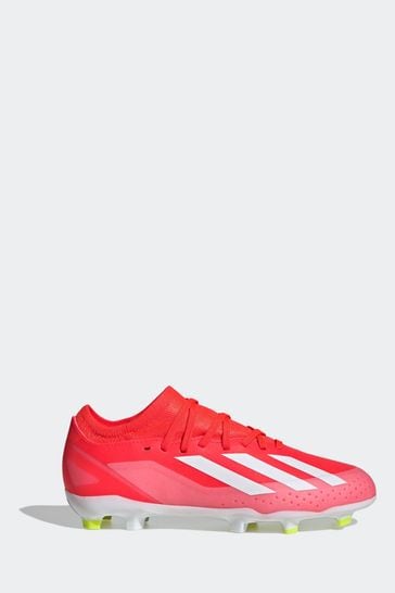 adidas Red/White Football X Crazyfast League Firm Ground Kids Boots