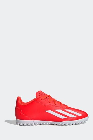 adidas Red/White X Crazyfast Club Turf Kids Football Boots