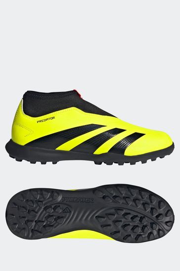 adidas Yellow Football Predator 24 League Laceless Turf Kids Boots