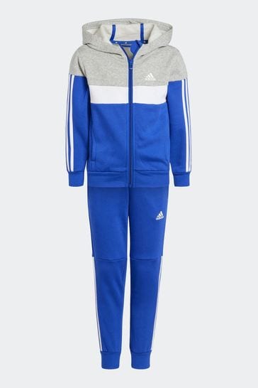 adidas Blue Kids Sportswear Tiberio 3-Stripes Colorblock Fleece Tracksuit