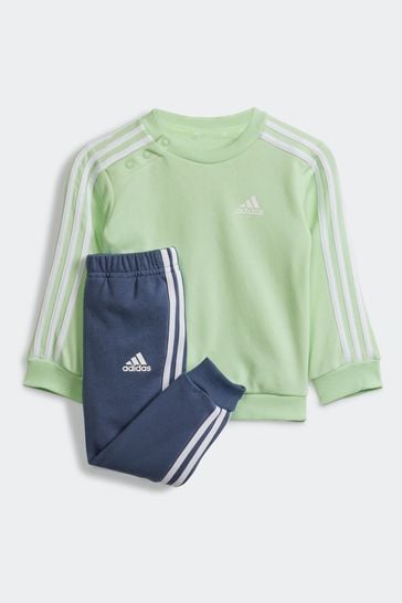 adidas Blue/Grey Kids Sportswear Essentials 3-Stripes Jogger Set