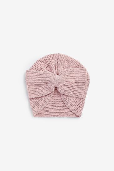 Modern Pink Baby Knitted Turban Hat (0mths-3yrs)