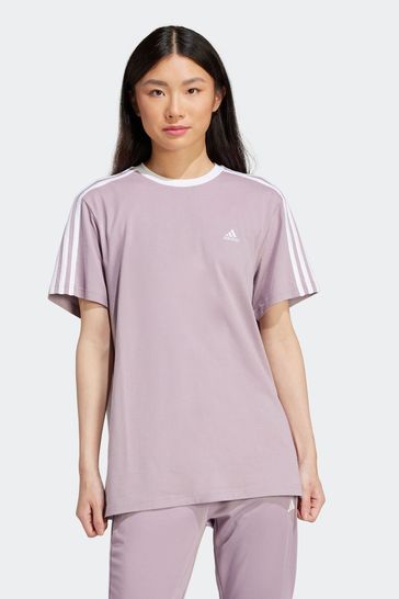 adidas Purple Sportswear Essentials 3 Stripes T-Shirt
