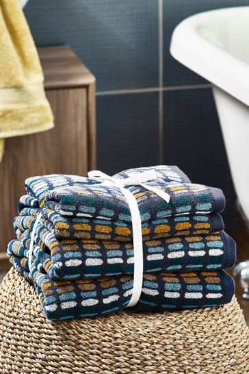 Navy Blue Sketch Towel Bale