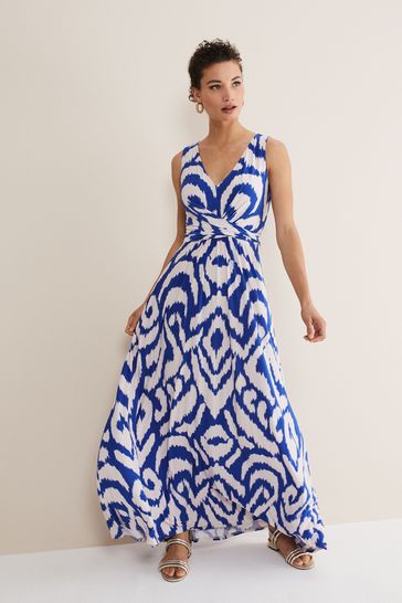 Phase Eight Blue Artemis Jersey Print Maxi Dress