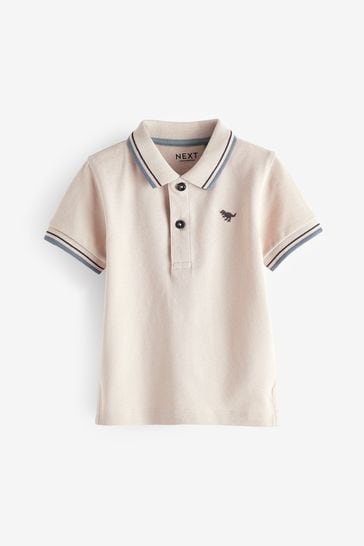 Putty Natural Short Sleeve Polo Shirt (3mths-7yrs)