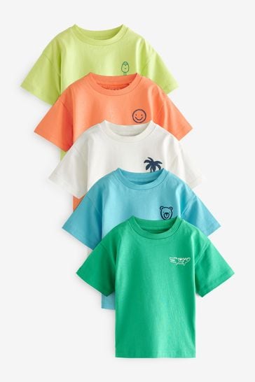 Blue/Orange Short Sleeve T-Shirts 5 Pack (3mths-7yrs)