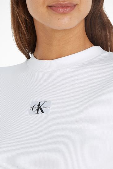 Buy Calvin Klein Badge Rib Short Sleeve T-Shirt from Next USA
