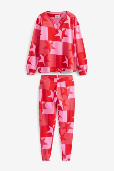 Buy Red Star Waffle Cotton Long Sleeve Pyjamas from Next Germany