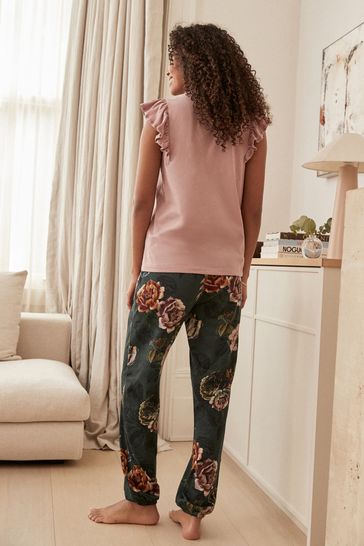 Floral cotton pyjamas clearance