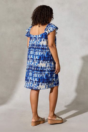 Blue and white deals tie dye dress