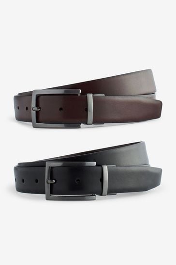 Black/Brown Reversible Leather Belt