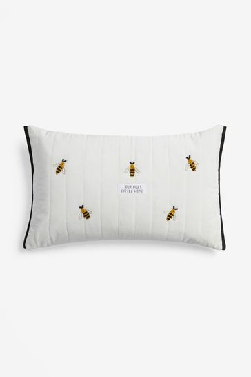 Buy Ochre Yellow 50 x 30cm Embellished Bee Cushion from Next Kuwait