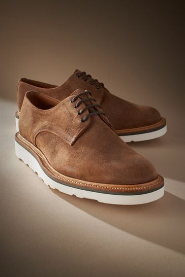 Buy Tan Brown Suede Sanders for Next Wedge Derby Shoes from Next