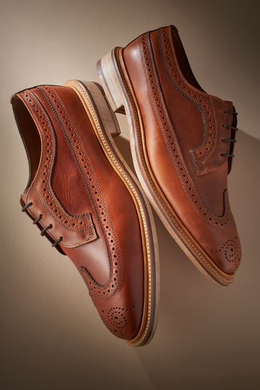 Leather shoes brogue hot sale