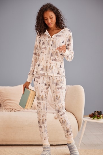Buy Bath Body Works Cream Christmas House Print Waffle Pyjamas