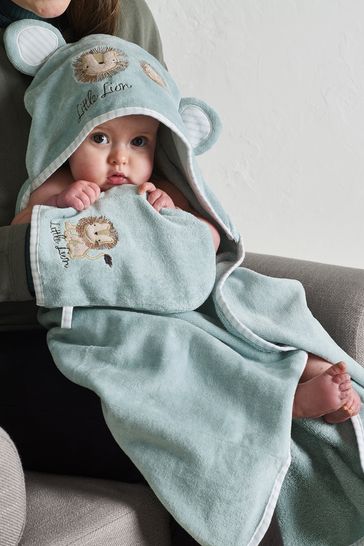 Blue Lion Newborn Cotton Hooded Baby Towel
