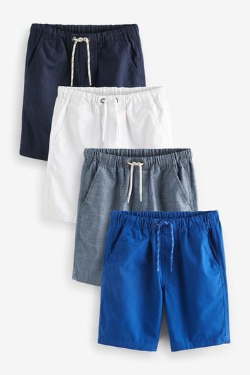 Blue Tones/White 4 Pack Pull-On Shorts (3-16yrs)