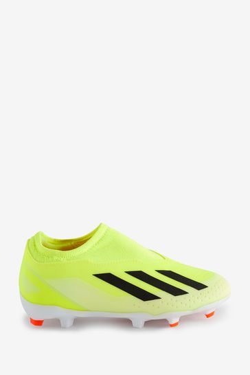 adidas Green X Crazyfast League Laceless Firm Ground Kids Football Boots