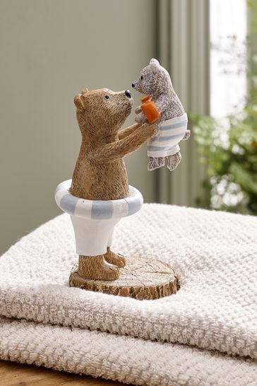 Natural Bertie Bear and Little Bear Ornament
