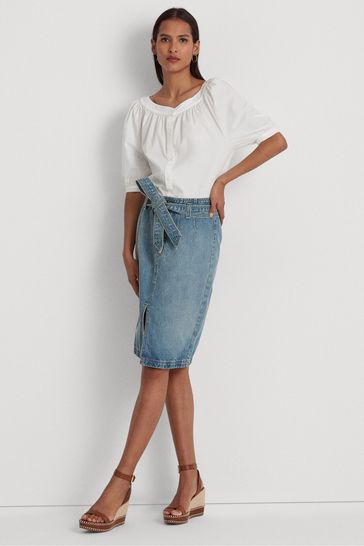 Ralph lauren hot sale denim pencil skirt