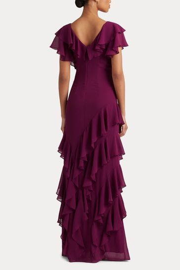 Ralph lauren ruffled georgette dress hotsell