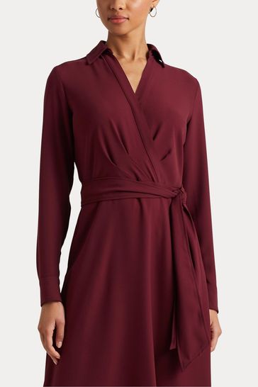 Ralph lauren maroon dress cheap