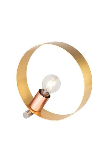 Gallery Home Brushed Gold Circle Table Lamp