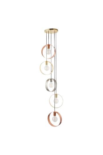 Gallery Home Brass Circle 5 Pendant Ceiling Light