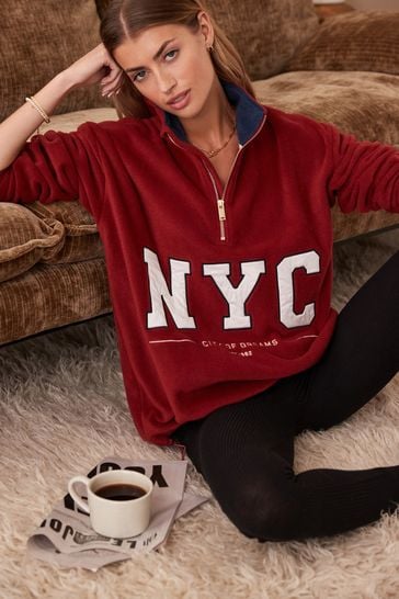 Red half zip fleece Clearance