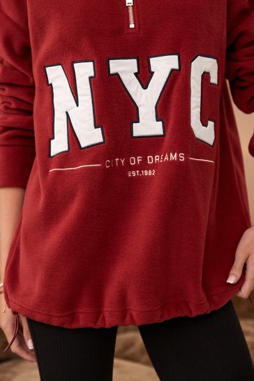 Buy Red - Half Zip Fleece Top from Next France