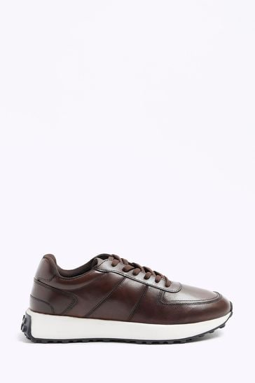 River Island Brown Polished Sneaker Trainers