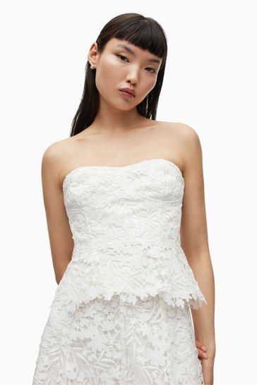 Buy AllSaints Sienna Broderie White Top from Next Luxembourg