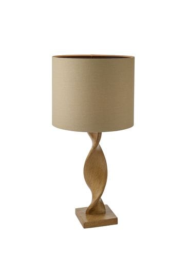 Gallery Home Brown Brooks Wooden Table Lamp