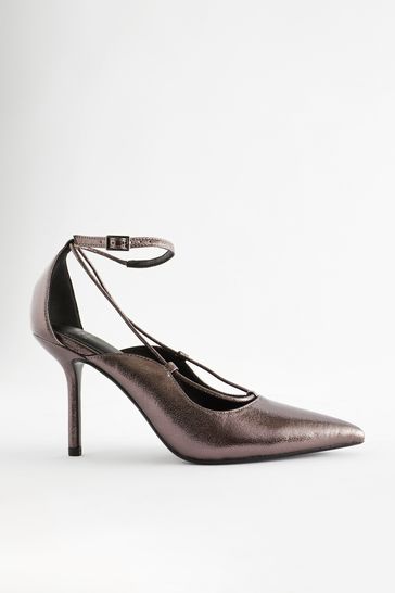Pewter Silver Forever Comfort Point Toe Heel Shoes