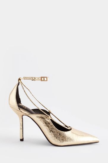 Closed toe sale gold shoes
