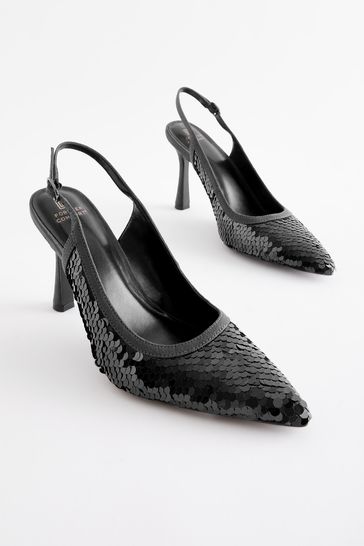 Buy Forever Comfort® Sequin Point Toe Slingback Heels from Next Ireland