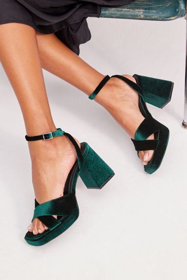 Buy Green Forever Comfort Flare Platform Sandals from Next Ireland