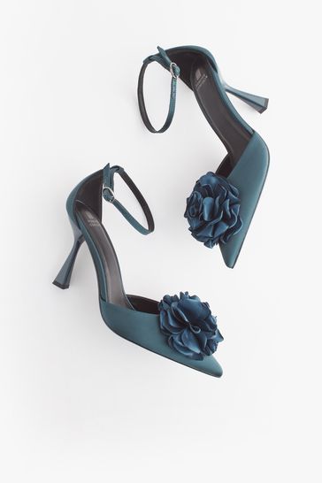 Buy Teal Blue Forever Comfort Corsage Point Toe Heels from Next
