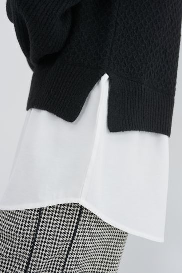 Black hot sale shirt sweater