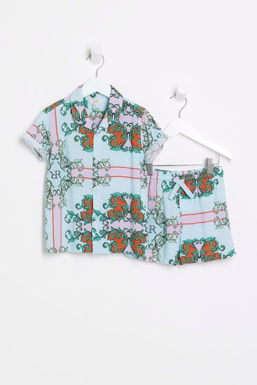 River Island Boys Blue Baroque Set