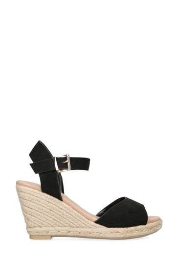 Kurt geiger black wedge sandals deals