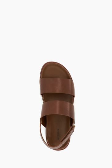 Dune tan sale leather sandals
