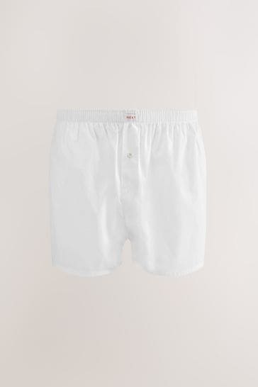 White 4 pack Woven Pure Cotton Boxers