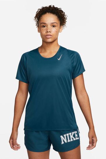 Buy Nike Blue Womens Running Short Sleeve T Shirt from Next Luxembourg