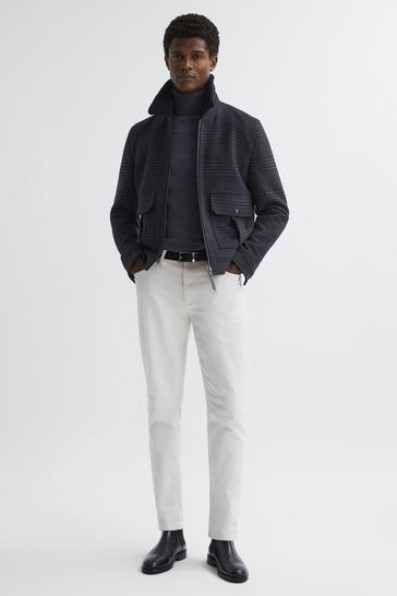 Wool blend check jacket 2025