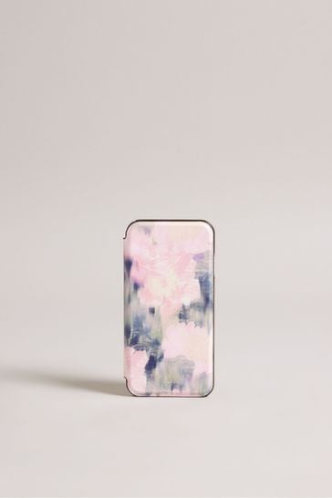 Ted Baker Pink Moneto Blur Floral Mirror Folio Iphone Phone Case