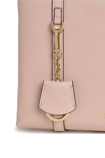 Radley Cross Body Bag Medium Pink Leather Zip Top