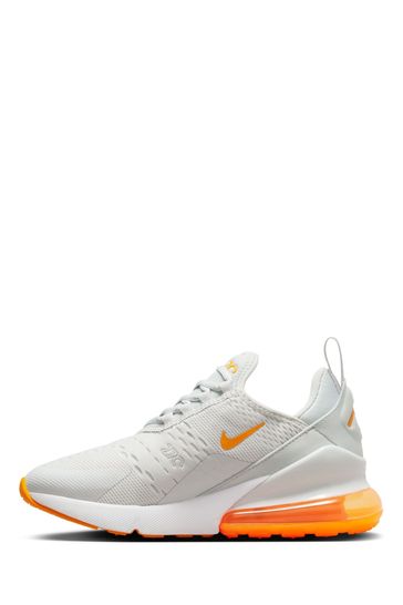 Buy Nike White Vivid Orange Air Max 270 Youth Trainers from Next